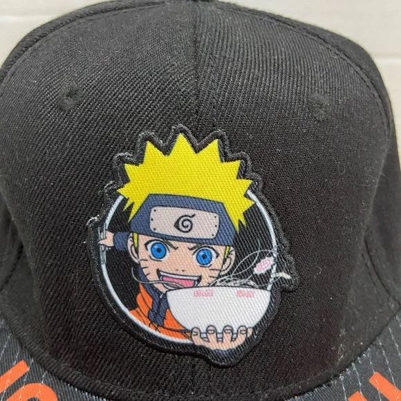 Men's Hat. Snapback. Black & Orange "Ramen Noodle"  Anime Fans Naruto - Picture 2 of 12